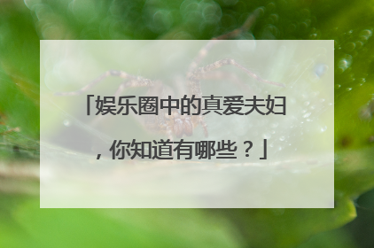 娱乐圈中的真爱夫妇，你知道有哪些？