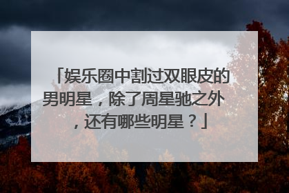 娱乐圈中割过双眼皮的男明星，除了周星驰之外，还有哪些明星？