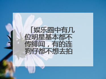娱乐圈中有几位明星基本都不传绯闻,有的连狗仔都不想去拍,都有谁?