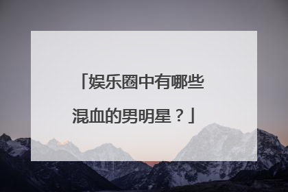 娱乐圈中有哪些混血的男明星？