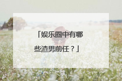 娱乐圈中有哪些渣男前任？