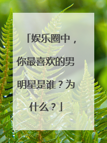 娱乐圈中，你最喜欢的男明星是谁？为什么？
