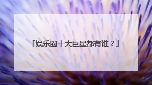 娱乐圈十大巨星都有谁？