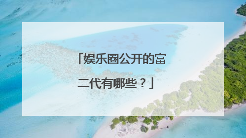 娱乐圈公开的富二代有哪些？