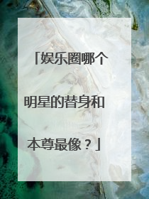 娱乐圈哪个明星的替身和本尊最像？
