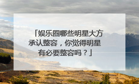 娱乐圈哪些明星大方承认整容,你觉得明星有必要整容吗?