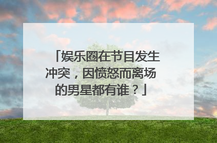 娱乐圈在节目发生冲突，因愤怒而离场的男星都有谁？
