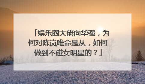娱乐圈大佬向华强，为何对陈岚唯命是从，如何做到不碰女明星的？