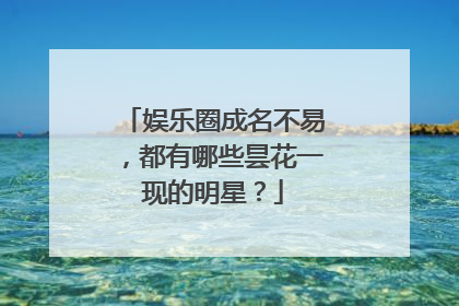 娱乐圈成名不易，都有哪些昙花一现的明星？
