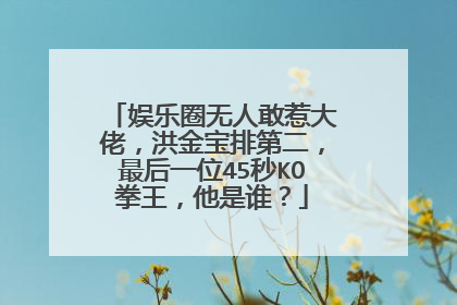娱乐圈无人敢惹大佬，洪金宝排第二，最后一位45秒KO拳王，他是谁？