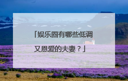 娱乐圈有哪些低调又恩爱的夫妻?