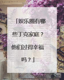 娱乐圈有哪些丁克家庭？他们过得幸福吗？