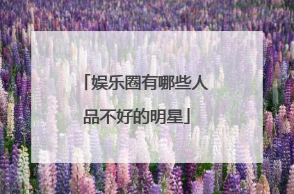 娱乐圈有哪些人品不好的明星