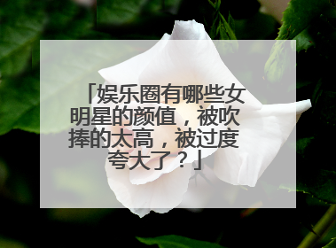 娱乐圈有哪些女明星的颜值,被吹捧的太高,被过度夸大了?