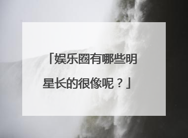 娱乐圈有哪些明星长的很像呢?