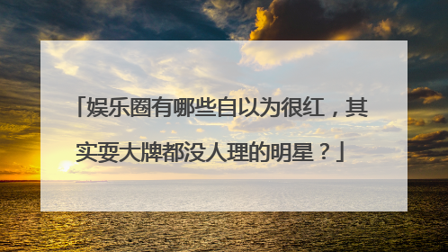 娱乐圈有哪些自以为很红，其实耍大牌都没人理的明星？