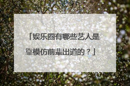 娱乐圈有哪些艺人是靠模仿前辈出道的？