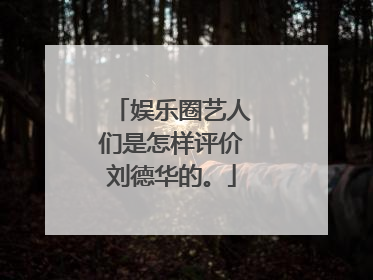 娱乐圈艺人们是怎样评价刘德华的。