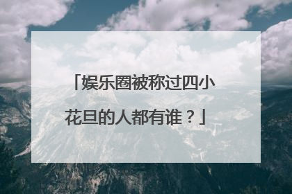 娱乐圈被称过四小花旦的人都有谁？