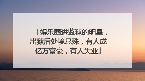 娱乐圈进监狱的明星，出狱后处境悬殊，有人成亿万富豪，有人失业