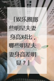 娱乐圈那些明星夫妻身高对比，哪些明星夫妻身高差明显？