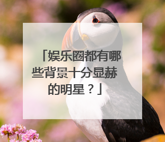 娱乐圈都有哪些背景十分显赫的明星？