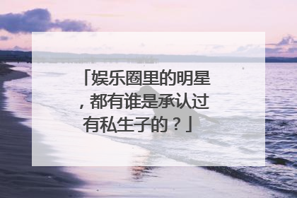 娱乐圈里的明星，都有谁是承认过有私生子的？