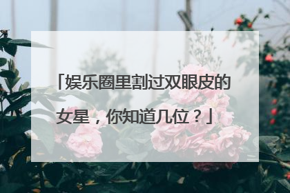 娱乐圈里割过双眼皮的女星,你知道几位?