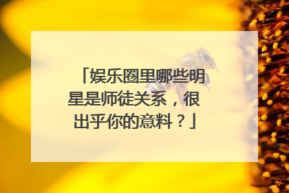 娱乐圈里哪些明星是师徒关系，很出乎你的意料？