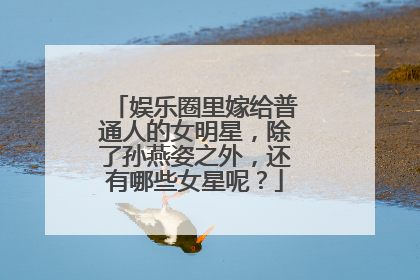 娱乐圈里嫁给普通人的女明星，除了孙燕姿之外，还有哪些女星呢？