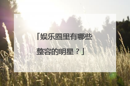 娱乐圈里有哪些整容的明星?