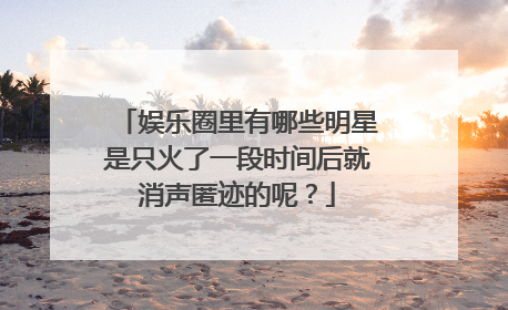 娱乐圈里有哪些明星是只火了一段时间后就消声匿迹的呢？