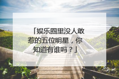 娱乐圈里没人敢惹的五位明星，你知道有谁吗？