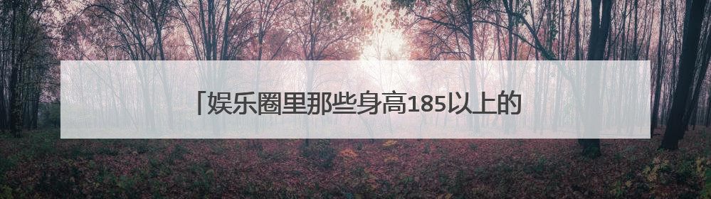 娱乐圈里那些身高185以上的男明星有哪些,能分享下吗?