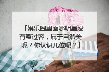 娱乐圈里面哪明星没有整过容，属于自然美呢？你认识几位呢？