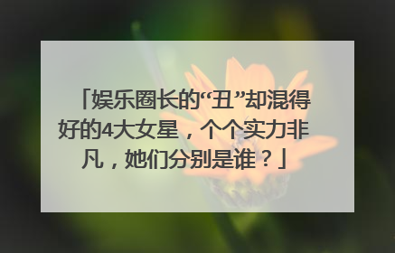 娱乐圈长的“丑”却混得好的4大女星,个个实力非凡,她们分别是谁?