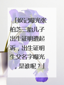 娱记曝光张柏芝三胎儿子出生证明遭起诉，出生证明生父名字曝光，是谁呢？
