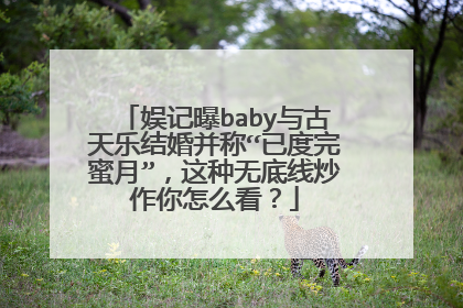 娱记曝baby与古天乐结婚并称“已度完蜜月”,这种无底线炒作你怎么看?