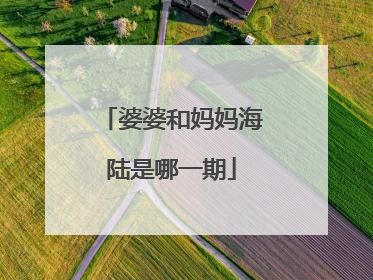 婆婆和妈妈海陆是哪一期
