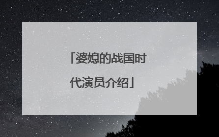 婆媳的战国时代演员介绍