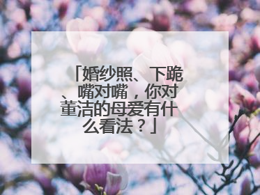 婚纱照、下跪、嘴对嘴,你对董洁的母爱有什么看法?