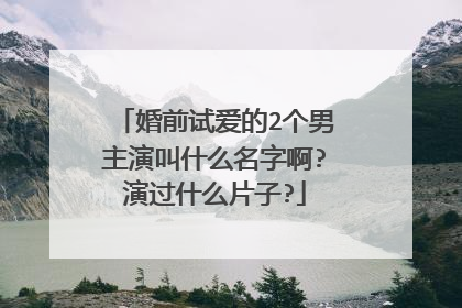 婚前试爱的2个男主演叫什么名字啊?演过什么片子?