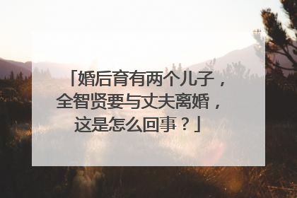 婚后育有两个儿子，全智贤要与丈夫离婚，这是怎么回事？