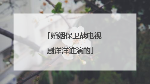 婚姻保卫战电视剧洋洋谁演的