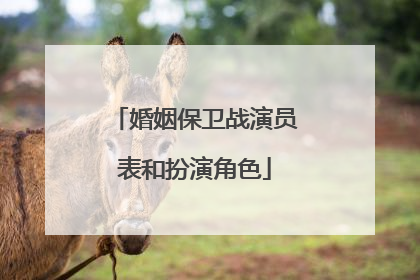 婚姻保卫战演员表和扮演角色