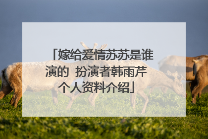 嫁给爱情苏苏是谁演的 扮演者韩雨芹个人资料介绍