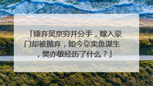 嫌弃吴京穷并分手，嫁入豪门却被抛弃，如今靠卖鱼谋生，樊亦敏经历了什么？