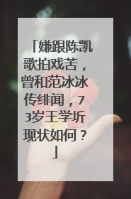 嫌跟陈凯歌拍戏苦,曾和范冰冰传绯闻,73岁王学圻现状如何?