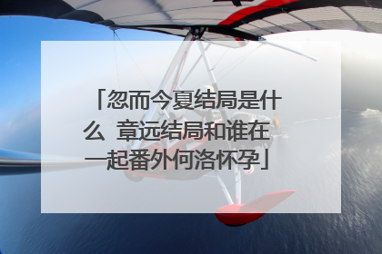 忽而今夏结局是什么 章远结局和谁在一起番外何洛怀孕