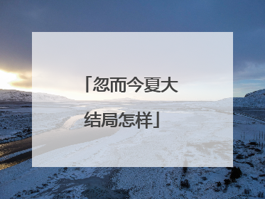 忽而今夏大结局怎样